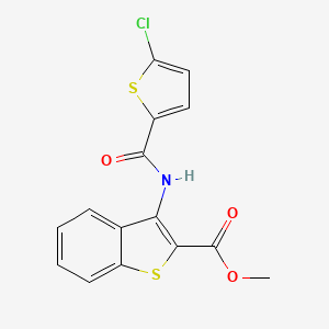 molecular formula C15H10ClNO3S2 B2483022 methyl 3-(5-chlorothiophene-2-amido)-1-benzothiophene-2-carboxylate CAS No. 477490-40-7