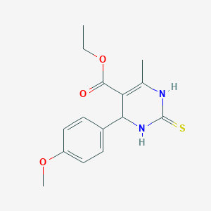 molecular formula C15H18N2O3S B2483071 ethyl 4-(4-methoxyphenyl)-6-methyl-2-sulfanylidene-1,2,3,4-tetrahydropyrimidine-5-carboxylate CAS No. 113697-57-7
