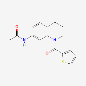 molecular formula C16H16N2O2S B2483095 N-[1-(thiophene-2-carbonyl)-1,2,3,4-tetrahydroquinolin-7-yl]acetamide CAS No. 946368-04-3
