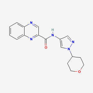 molecular formula C17H17N5O2 B2483111 N-(1-(tetrahydro-2H-pyran-4-yl)-1H-pyrazol-4-yl)quinoxaline-2-carboxamide CAS No. 1796948-47-4