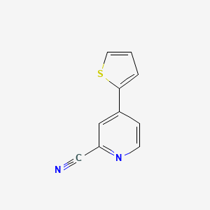 molecular formula C10H6N2S B2483135 4-(Thiophen-2-YL)pyridine-2-carbonitrile CAS No. 1782908-56-8
