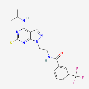 molecular formula C19H21F3N6OS B2483176 N-(2-(4-(isopropylamino)-6-(methylthio)-1H-pyrazolo[3,4-d]pyrimidin-1-yl)ethyl)-3-(trifluoromethyl)benzamide CAS No. 941985-21-3