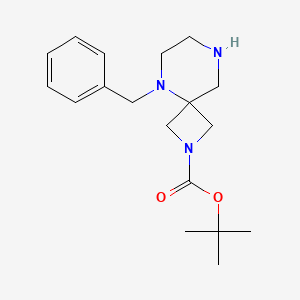 molecular formula C18H27N3O2 B2483199 Tert-butyl 5-benzyl-2,5,8-triazaspiro[3.5]nonane-2-carboxylate CAS No. 1823863-23-5