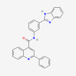 molecular formula C29H20N4O B2483203 N-(3-(1H-benzo[d]imidazol-2-yl)phenyl)-2-phenylquinoline-4-carboxamide CAS No. 477493-48-4