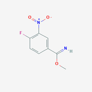 molecular formula C8H7FN2O3 B2483208 methyl 4-fluoro-3-nitrobenzene-1-carboximidate CAS No. 2402830-60-6