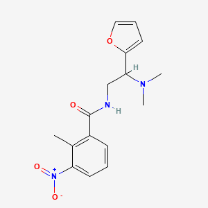 molecular formula C16H19N3O4 B2483234 N-[2-(dimethylamino)-2-(furan-2-yl)ethyl]-2-methyl-3-nitrobenzamide CAS No. 941964-12-1