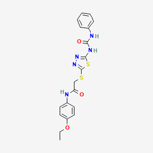 molecular formula C19H19N5O3S2 B2483235 N-(4-ethoxyphenyl)-2-({5-[(phenylcarbamoyl)amino]-1,3,4-thiadiazol-2-yl}sulfanyl)acetamide CAS No. 946323-52-0