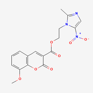 molecular formula C17H15N3O7 B2483239 2-(2-methyl-5-nitro-1H-imidazol-1-yl)ethyl 8-methoxy-2-oxo-2H-chromene-3-carboxylate CAS No. 728036-79-1