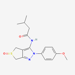 molecular formula C17H21N3O3S B2483244 N-[2-(4-methoxyphenyl)-5-oxo-2H,4H,6H-5lambda4-thieno[3,4-c]pyrazol-3-yl]-3-methylbutanamide CAS No. 1020453-11-5