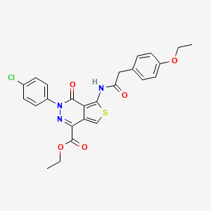 B2483253 Ethyl 3-(4-chlorophenyl)-5-[[2-(4-ethoxyphenyl)acetyl]amino]-4-oxothieno[3,4-d]pyridazine-1-carboxylate CAS No. 851950-76-0