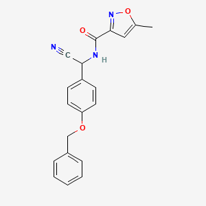 molecular formula C20H17N3O3 B2483286 N-{[4-(benzyloxy)phenyl](cyano)methyl}-5-methyl-1,2-oxazole-3-carboxamide CAS No. 2094265-84-4