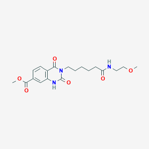 molecular formula C19H25N3O6 B2483292 methyl 3-{5-[(2-methoxyethyl)carbamoyl]pentyl}-2,4-dioxo-1,2,3,4-tetrahydroquinazoline-7-carboxylate CAS No. 688773-62-8