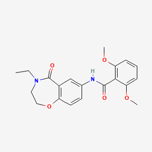 molecular formula C20H22N2O5 B2483296 N-(4-ethyl-5-oxo-2,3,4,5-tetrahydro-1,4-benzoxazepin-7-yl)-2,6-dimethoxybenzamide CAS No. 922128-32-3