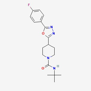 molecular formula C18H23FN4O2 B2483321 N-tert-butyl-4-[5-(4-fluorophenyl)-1,3,4-oxadiazol-2-yl]piperidine-1-carboxamide CAS No. 1171764-08-1