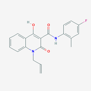 molecular formula C20H17FN2O3 B2483421 N-(4-fluoro-2-methylphenyl)-4-hydroxy-2-oxo-1-(prop-2-en-1-yl)-1,2-dihydroquinoline-3-carboxamide CAS No. 941923-52-0