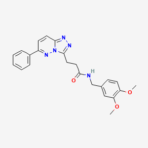 molecular formula C23H23N5O3 B2483428 N-[(3,4-dimethoxyphenyl)methyl]-3-{6-phenyl-[1,2,4]triazolo[4,3-b]pyridazin-3-yl}propanamide CAS No. 1189990-43-9