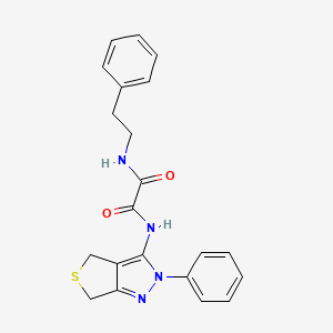 molecular formula C21H20N4O2S B2483431 N-{2-phenyl-2H,4H,6H-thieno[3,4-c]pyrazol-3-yl}-N'-(2-phenylethyl)ethanediamide CAS No. 899969-50-7