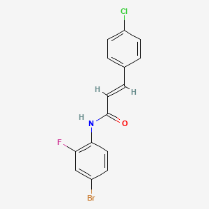 molecular formula C15H10BrClFNO B2483445 (2E)-N-(4-bromo-2-fluorophenyl)-3-(4-chlorophenyl)prop-2-enamide CAS No. 329778-48-5