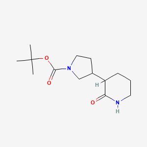 molecular formula C14H24N2O3 B2483458 tert-Butyl 3-(2-oxopiperidin-3-yl)pyrrolidine-1-carboxylate CAS No. 2172162-07-9