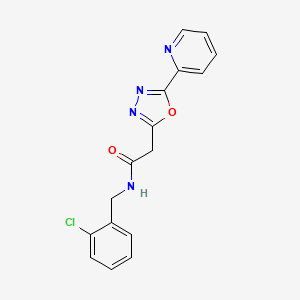 molecular formula C16H13ClN4O2 B2483463 N-[(2-chlorophenyl)methyl]-2-[5-(pyridin-2-yl)-1,3,4-oxadiazol-2-yl]acetamide CAS No. 1286713-51-6