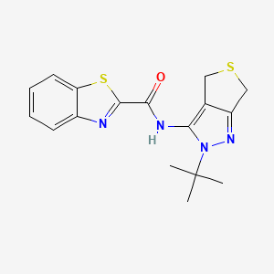 molecular formula C17H18N4OS2 B2483480 N-(2-(tert-butyl)-4,6-dihydro-2H-thieno[3,4-c]pyrazol-3-yl)benzo[d]thiazole-2-carboxamide CAS No. 1219842-02-0