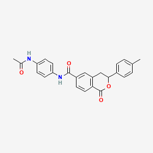 molecular formula C25H22N2O4 B2483493 N-(4-acetamidophenyl)-3-(4-methylphenyl)-1-oxo-3,4-dihydro-1H-2-benzopyran-6-carboxamide CAS No. 900264-77-9