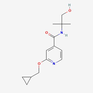 molecular formula C14H20N2O3 B2483498 2-(cyclopropylmethoxy)-N-(1-hydroxy-2-methylpropan-2-yl)pyridine-4-carboxamide CAS No. 2034618-30-7