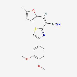 (Z)-2-(4-(3,4-dimethoxyphenyl)thiazol-2-yl)-3-(5-methylfuran-2-yl)acrylonitrile