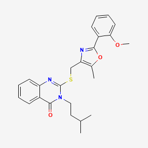 3-isopentyl-2-(((2-(2-methoxyphenyl)-5-methyloxazol-4-yl)methyl)thio)quinazolin-4(3H)-one