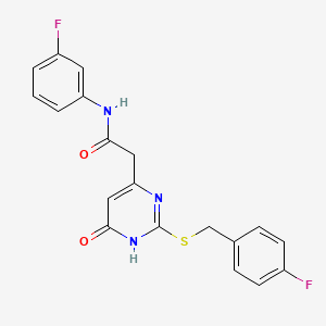 2-(2-((4-fluorobenzyl)thio)-6-oxo-1,6-dihydropyrimidin-4-yl)-N-(3-fluorophenyl)acetamide