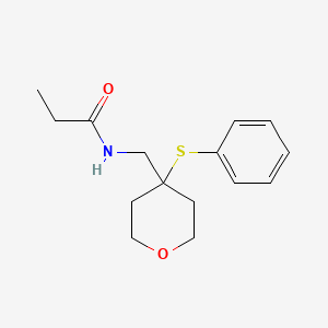 N-((4-(phenylthio)tetrahydro-2H-pyran-4-yl)methyl)propionamide