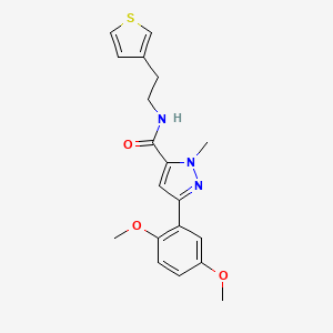 3-(2,5-dimethoxyphenyl)-1-methyl-N-(2-(thiophen-3-yl)ethyl)-1H-pyrazole-5-carboxamide
