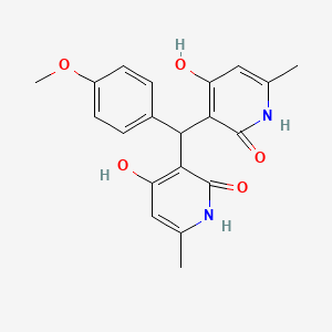 molecular formula C20H20N2O5 B2483568 4-hydroxy-3-[(4-hydroxy-6-methyl-2-oxo-1,2-dihydropyridin-3-yl)(4-methoxyphenyl)methyl]-6-methyl-1,2-dihydropyridin-2-one CAS No. 193888-08-3