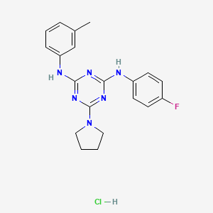 N2-(4-fluorophenyl)-6-(pyrrolidin-1-yl)-N4-(m-tolyl)-1,3,5-triazine-2,4-diamine hydrochloride
