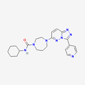 molecular formula C22H28N8O B2483585 N-cyclohexyl-4-[3-(pyridin-4-yl)-[1,2,4]triazolo[4,3-b]pyridazin-6-yl]-1,4-diazepane-1-carboxamide CAS No. 2380179-95-1