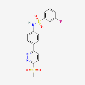 3-fluoro-N-[4-(6-methylsulfonylpyridazin-3-yl)phenyl]benzenesulfonamide