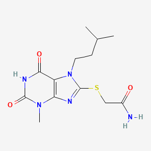 2-((7-isopentyl-3-methyl-2,6-dioxo-2,3,6,7-tetrahydro-1H-purin-8-yl)thio)acetamide