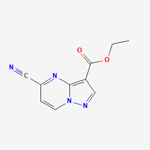 molecular formula C10H8N4O2 B2483599 Ethyl 5-cyanopyrazolo[1,5-a]pyrimidine-3-carboxylate CAS No. 1823265-30-0