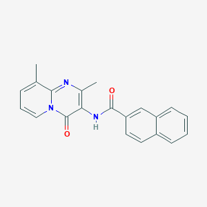molecular formula C21H17N3O2 B2483602 N-{2,9-dimethyl-4-oxo-4H-pyrido[1,2-a]pyrimidin-3-yl}naphthalene-2-carboxamide CAS No. 897617-56-0