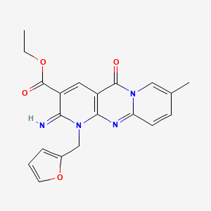 ethyl 1-(furan-2-ylmethyl)-2-imino-8-methyl-5-oxo-2,5-dihydro-1H-dipyrido[1,2-a:2',3'-d]pyrimidine-3-carboxylate