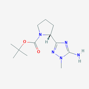 molecular formula C12H21N5O2 B2483622 tert-butyl (2R)-2-(5-amino-1-methyl-1H-1,2,4-triazol-3-yl)pyrrolidine-1-carboxylate CAS No. 2227686-00-0