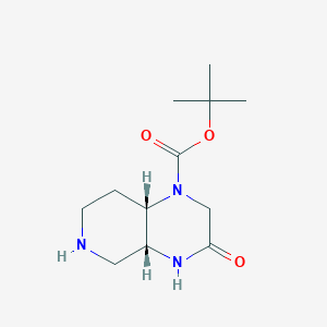 molecular formula C12H21N3O3 B2483630 Tert-butyl (4aR,8aS)-3-oxo-2,4,4a,5,6,7,8,8a-octahydropyrido[3,4-b]pyrazine-1-carboxylate CAS No. 2307777-24-6