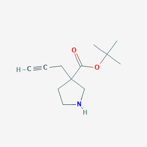 molecular formula C12H19NO2 B2483638 Tert-butyl 3-prop-2-ynylpyrrolidine-3-carboxylate CAS No. 2287312-99-4