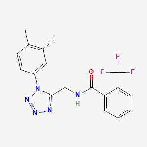 N-[[1-(3,4-dimethylphenyl)tetrazol-5-yl]methyl]-2-(trifluoromethyl)benzamide