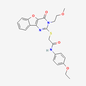 N-(4-ethoxyphenyl)-2-{[5-(2-methoxyethyl)-6-oxo-8-oxa-3,5-diazatricyclo[7.4.0.0^{2,7}]trideca-1(9),2(7),3,10,12-pentaen-4-yl]sulfanyl}acetamide