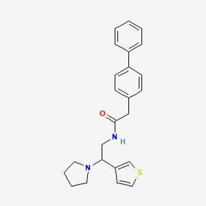 2-([1,1'-biphenyl]-4-yl)-N-(2-(pyrrolidin-1-yl)-2-(thiophen-3-yl)ethyl)acetamide
