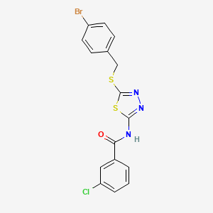N-(5-((4-bromobenzyl)thio)-1,3,4-thiadiazol-2-yl)-3-chlorobenzamide