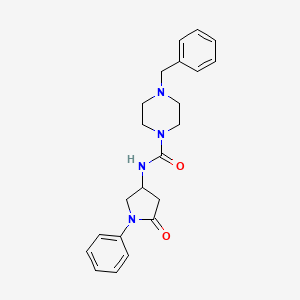 4-benzyl-N-(5-oxo-1-phenylpyrrolidin-3-yl)piperazine-1-carboxamide