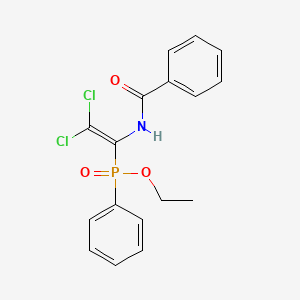 molecular formula C17H16Cl2NO3P B2483714 Ethyl (1-benzamido-2,2-dichlorovinyl)(phenyl)phosphinate CAS No. 60367-17-1