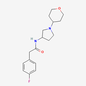 molecular formula C17H23FN2O2 B2483728 2-(4-fluorophenyl)-N-[1-(oxan-4-yl)pyrrolidin-3-yl]acetamide CAS No. 2320667-60-3
